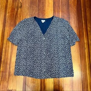 J crew floral button up. Ruffle sleeves